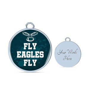 Fly Eagles Fly Bracelet Personalized Engraved Silver Circle Bangle Bracelet